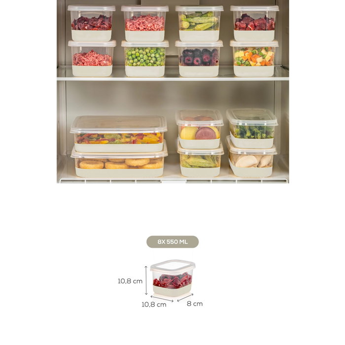 Hermia Set de 8 Organizadores para Frigorífico - Gris